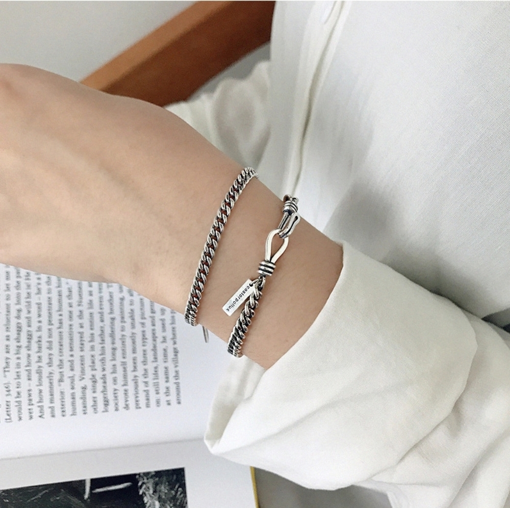 NEW S925 Unisex Castor Pollux Bangle Bracelet - Picture 5 of 13